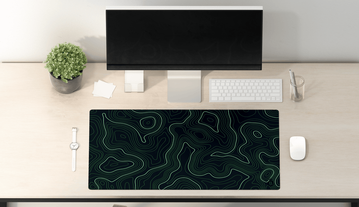 Green lines Topographic DESK PAD