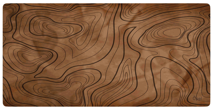 Brown Black lines Topographic DESK PAD 70x30 cm