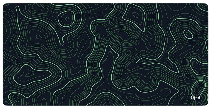 Green lines Topographic DESK PAD
