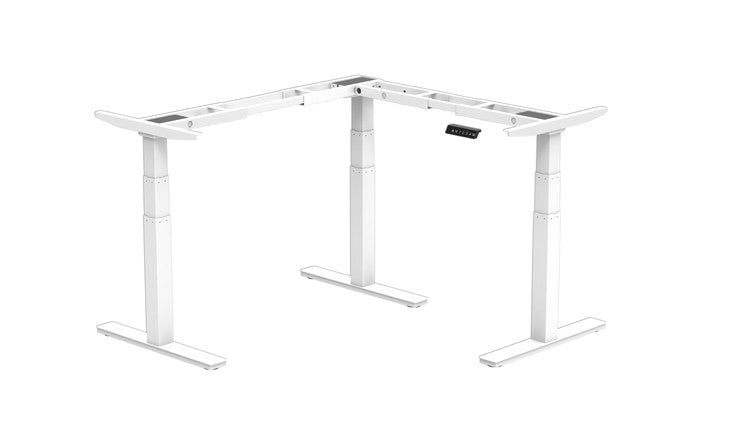 Châssis Blanc de Bureau Assis Debout en L  (3 moteurs)