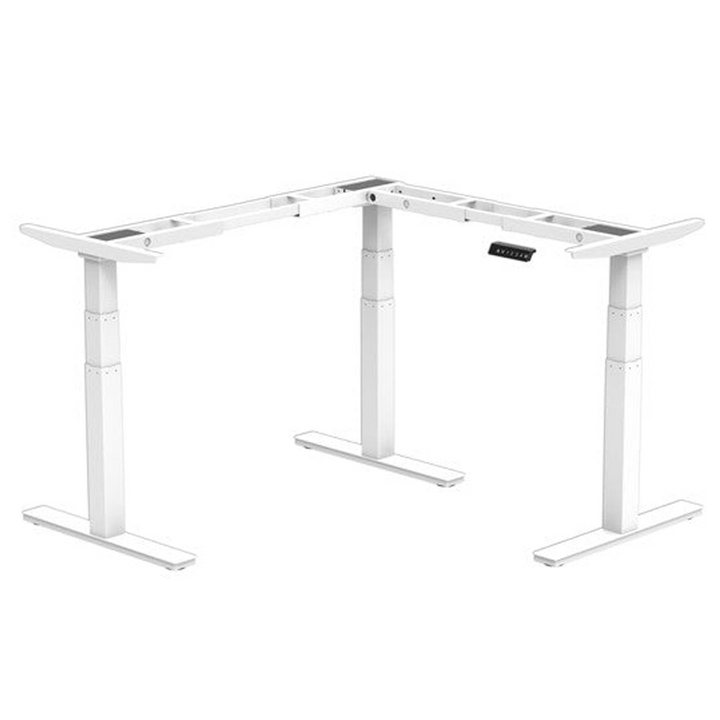 Châssis Blanc de Bureau Assis Debout en L  (3 moteurs)