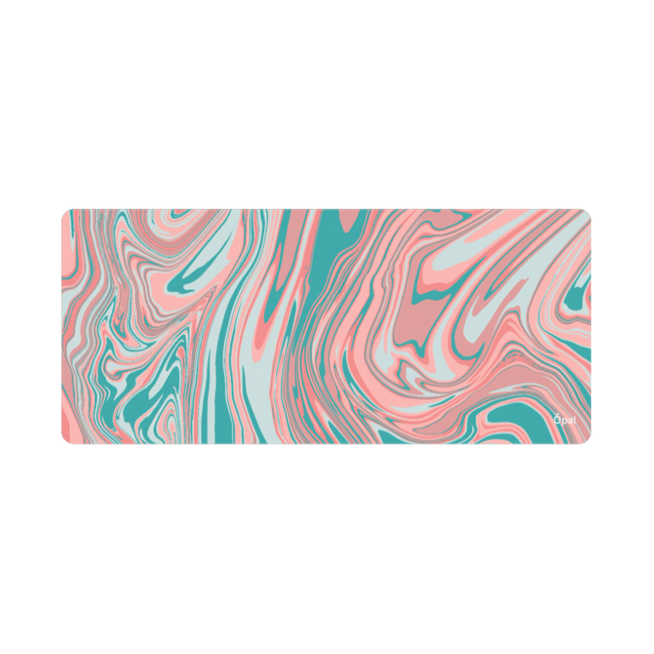 PINK & GREEN LIQUID DESK PAD