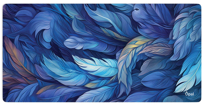 BLUE FEATHERS DESK PAD