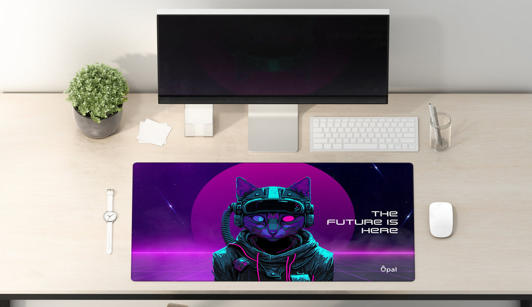 Futuristic Cat DESK PAD