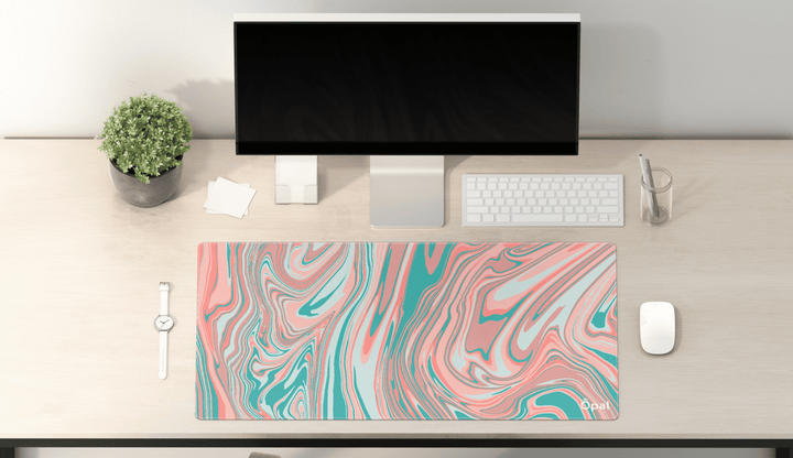 PINK & GREEN LIQUID DESK PAD
