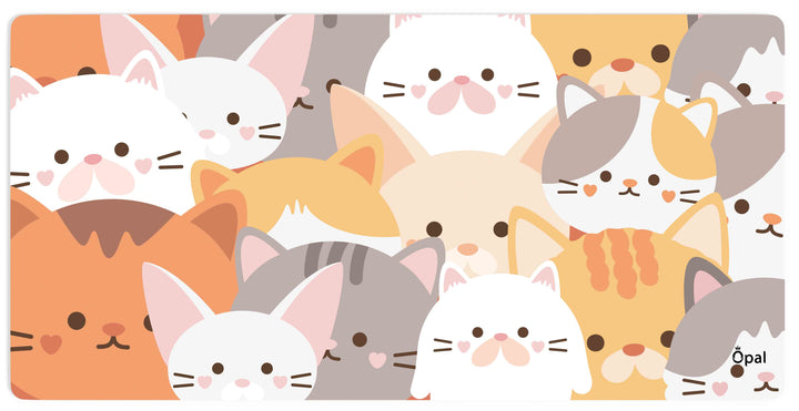 Colorful Cute Cats Illustration  DESK PAD -WATERPROOF 80x30 cm