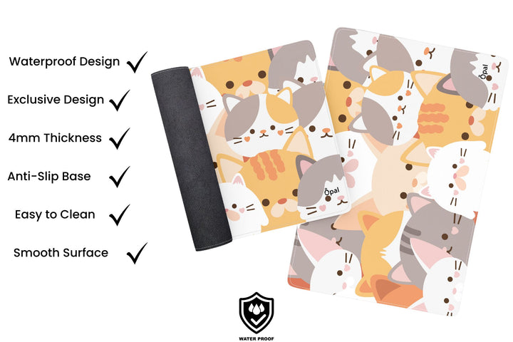 Colorful Cute Cats Illustration  DESK PAD -WATERPROOF 80x30 cm