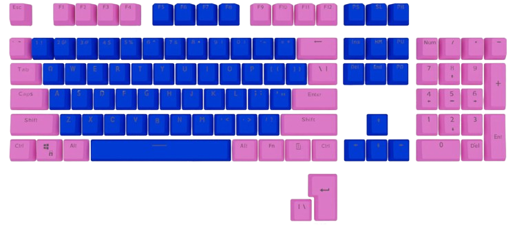 Blue and Pink PBT Keycaps