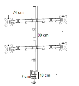 Support QUATRE moniteurs OPE-11