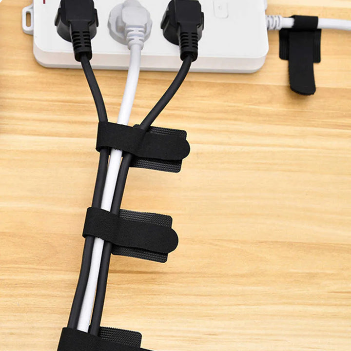 10-Piece Self-Adhesive Cable Organizer Straps - Opal-mobilier de bureau casablanca