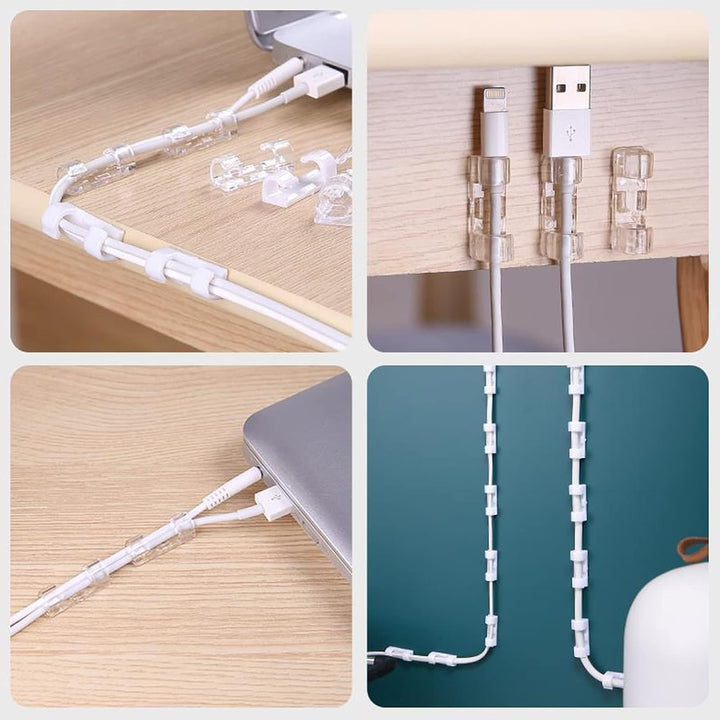 5-Piece Plastic Holder Clips with Strong Adhesive - Opal-mobilier de bureau casablanca