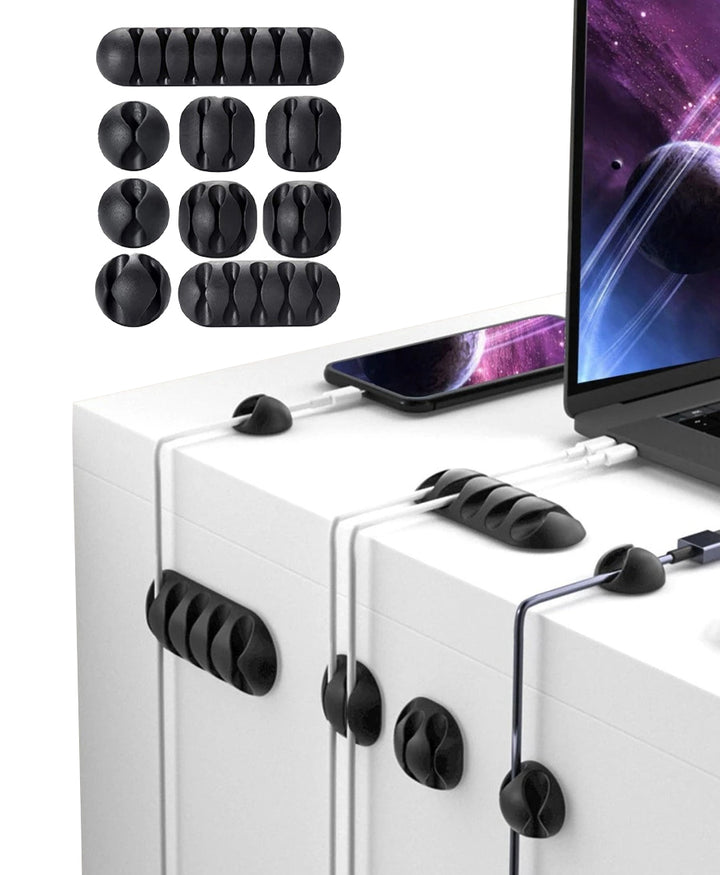 9-Piece Self-Adhesive Cable Organizer - Opal-mobilier de bureau casablanca