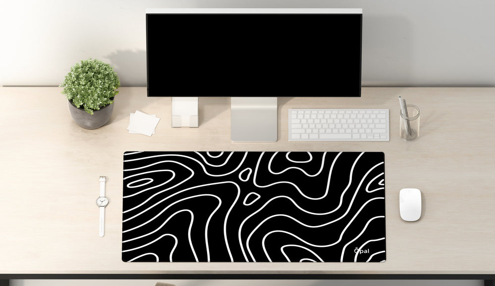 Black & White Topolines DESK PAD - Opal-mobilier de bureau casablanca