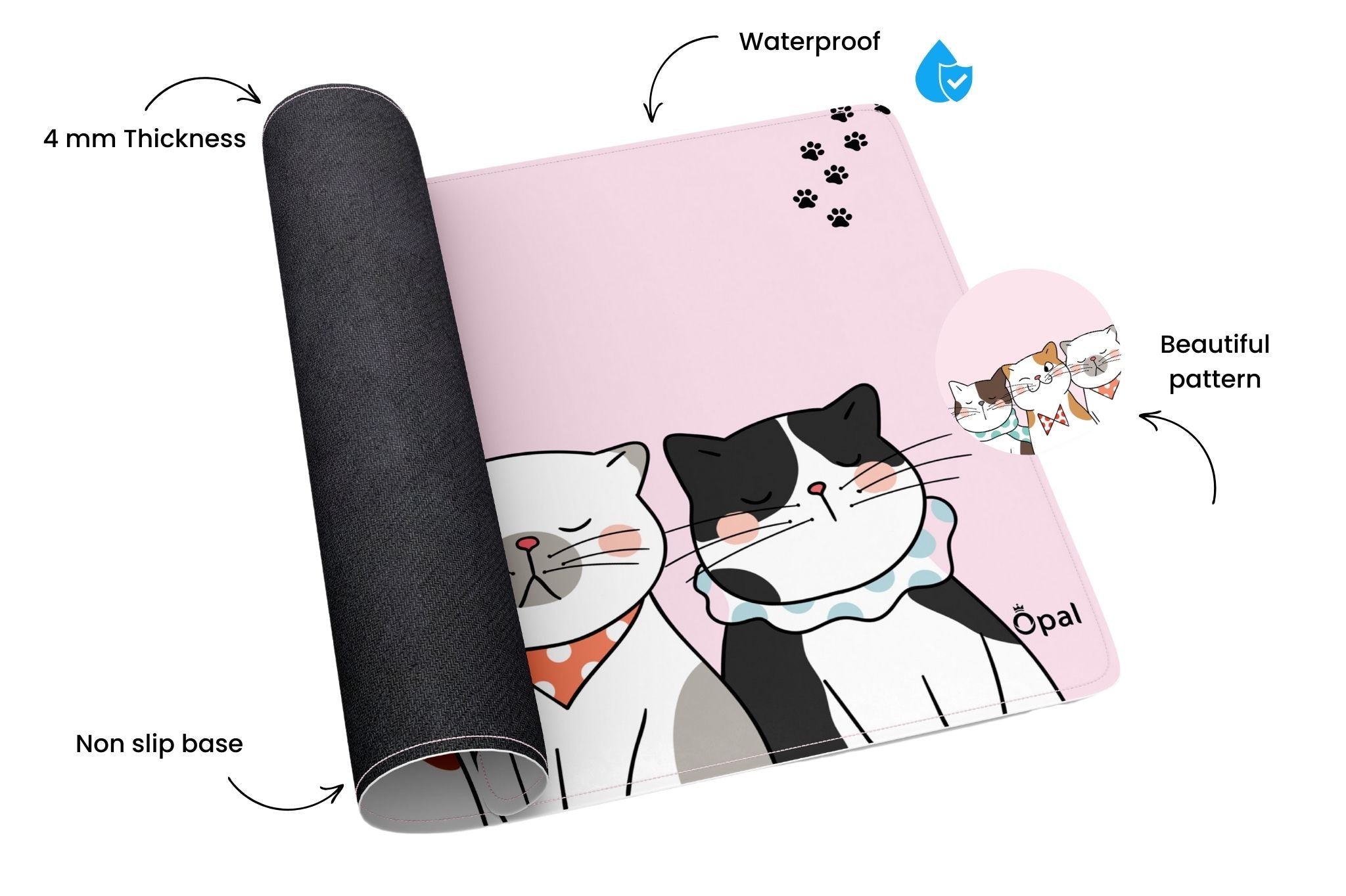 Cute Cats DESK PAD -WATERPROOF XLarge (90x40 cm)