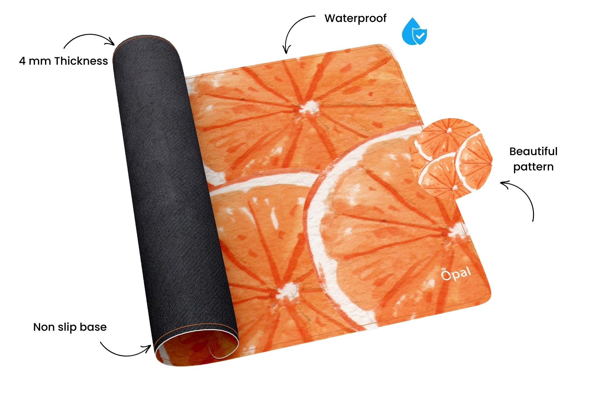 Watercolor Orange DESK PAD -WATERPROOF