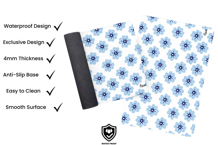 The blue flower DESK PAD XL -WATERPROOF 90x40 cm