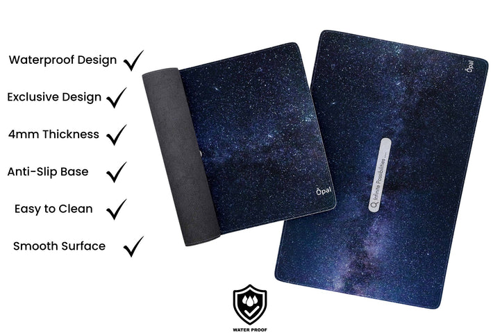 Dark Blue & White Night Sky Stars Search Motivational  DESK PAD -WATERPROOF