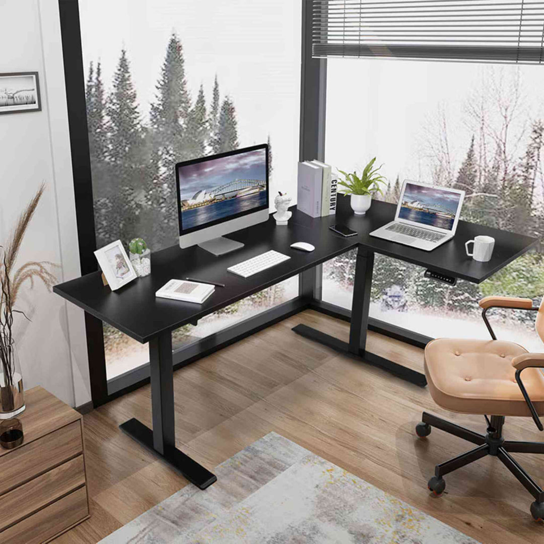 FlexiSpot E1L – Châssis de Bureau Assis-Debout en L - Opal-mobilier de bureau casablanca