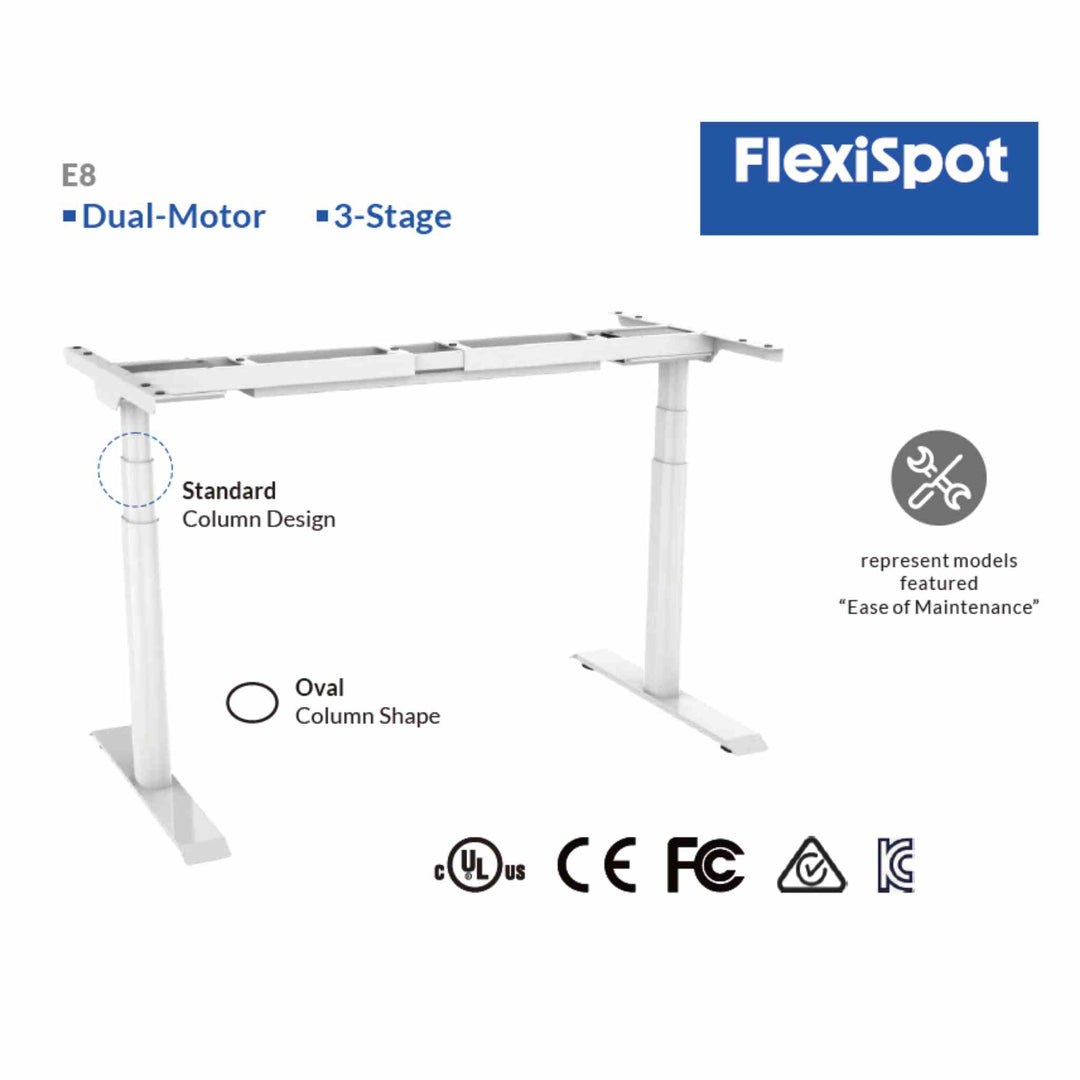 FlexiSpot E8 –Bureau assis debout électrique à pieds ovales - Opal-mobilier de bureau casablanca
