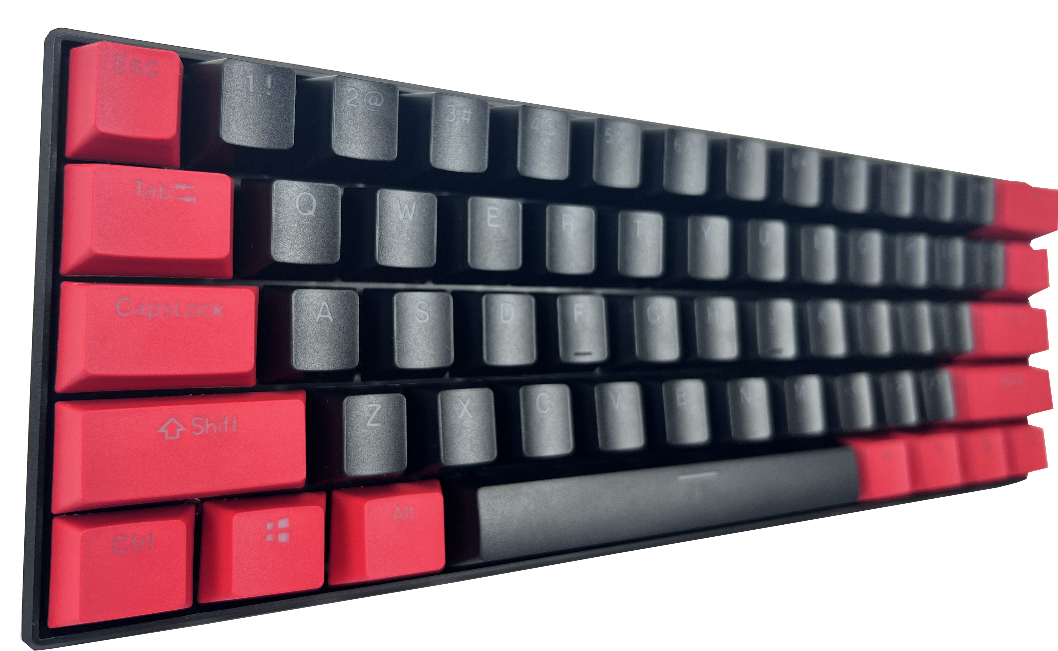 Black & Red READSON WL61 Key RGB Light Tri-mode Mechanical Keyboard