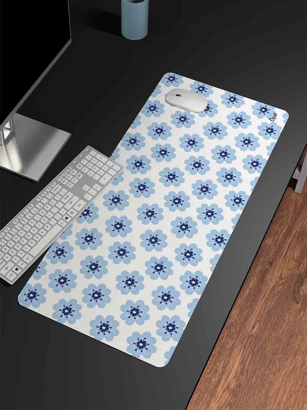 The blue flower DESK PAD -WATERPROOF