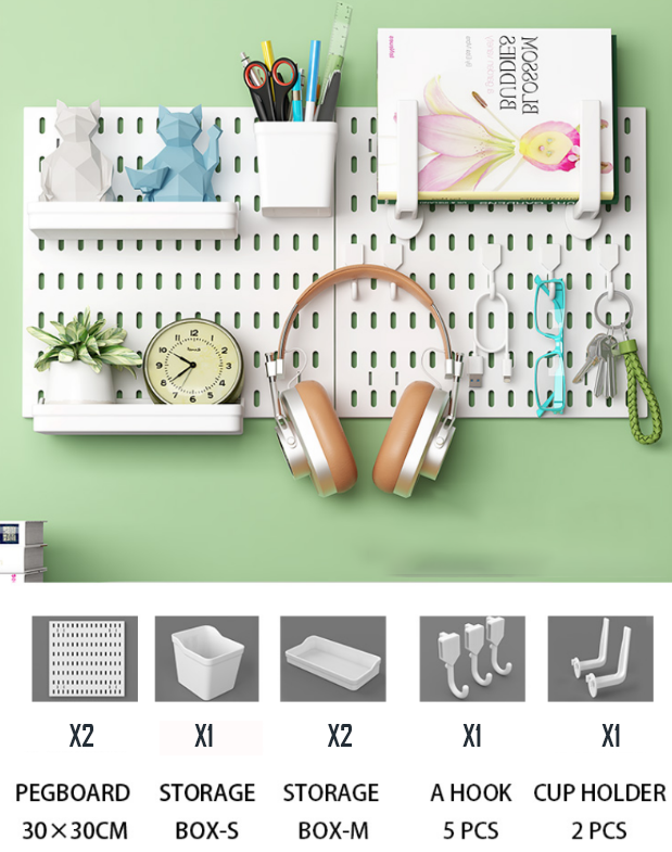PEGBOARD COMBINATION 60*30 WHITE/BLACK - Opal-mobilier de bureau casablanca
