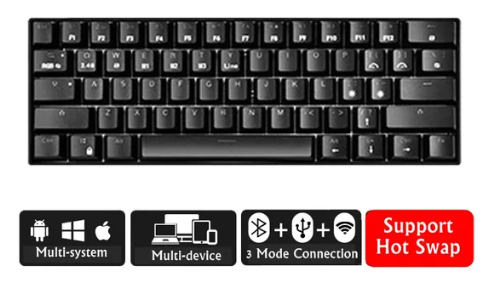 READSON WL61 Key  RGB Light Tri-mode Mechanical Keyboard