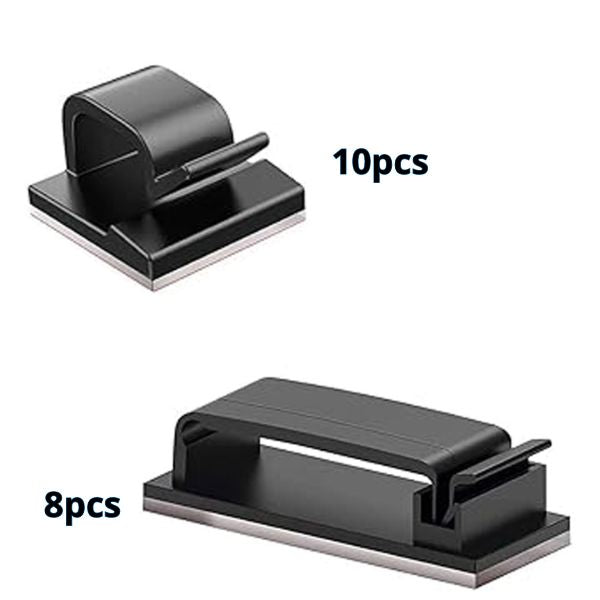 Set de 18 Clips Adhésifs pour Gestion des Câbles - Opal-mobilier de bureau casablanca