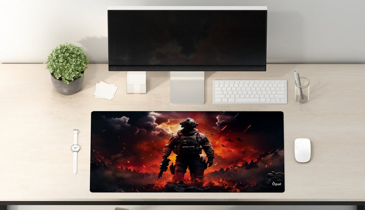 Soldier in Battlefield DESK PAD - Opal-mobilier de bureau casablanca