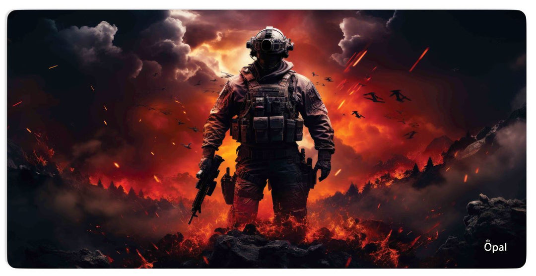 Soldier in Battlefield DESK PAD - Opal-mobilier de bureau casablanca