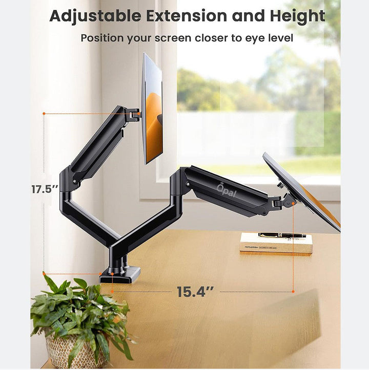 Support Double Moniteur OPE-5C à Ressort à Gaz - Opal-mobilier de bureau casablanca