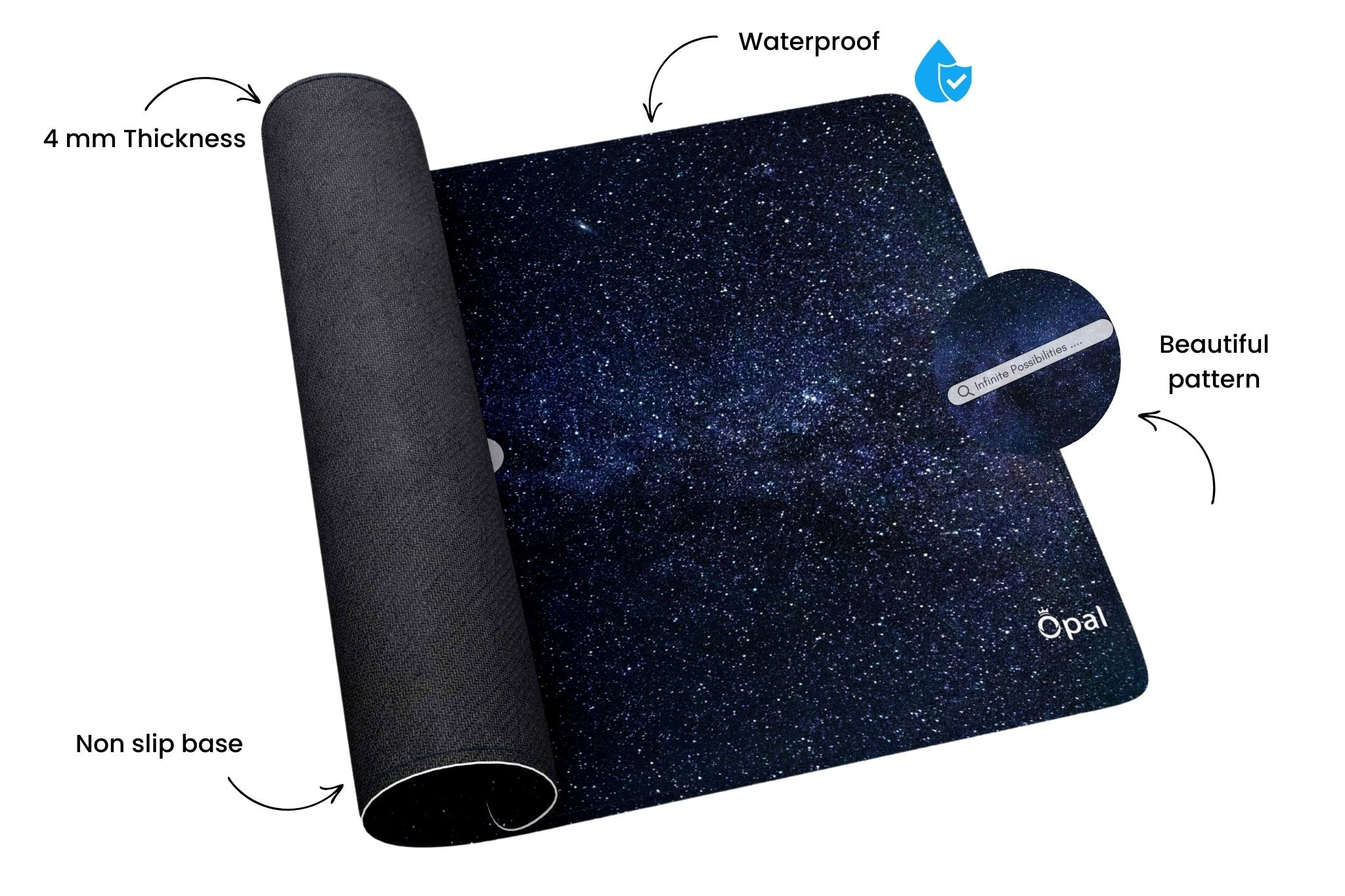 Dark Blue & White Night Sky Stars Search Motivational  DESK PAD -WATERPROOF