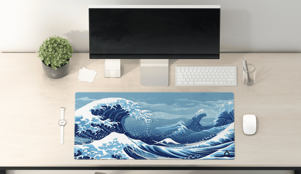THE GREAT WAVE OF KANAGAWA DESK PAD - Opal-mobilier de bureau casablanca