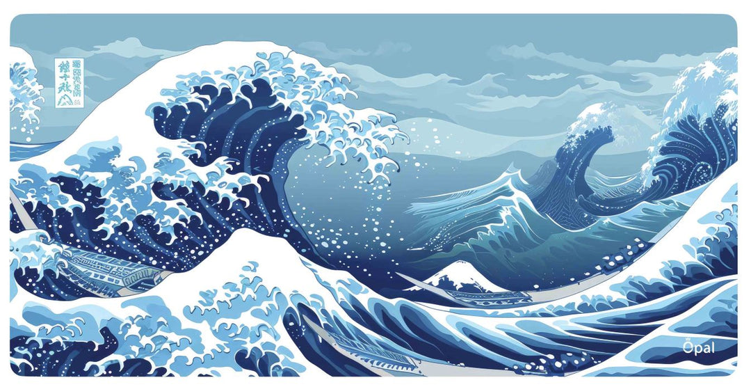 THE GREAT WAVE OF KANAGAWA DESK PAD - Opal-mobilier de bureau casablanca