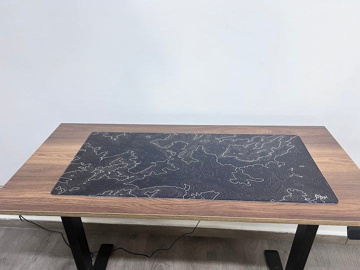 Topographic Black &amp; White Monochrome DESK PAD - Opal-mobilier de bureau casablanca