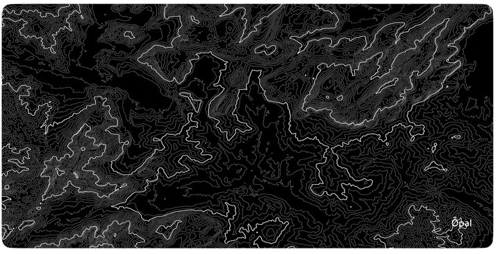 Topographic Black &amp; White Monochrome DESK PAD - Opal-mobilier de bureau casablanca