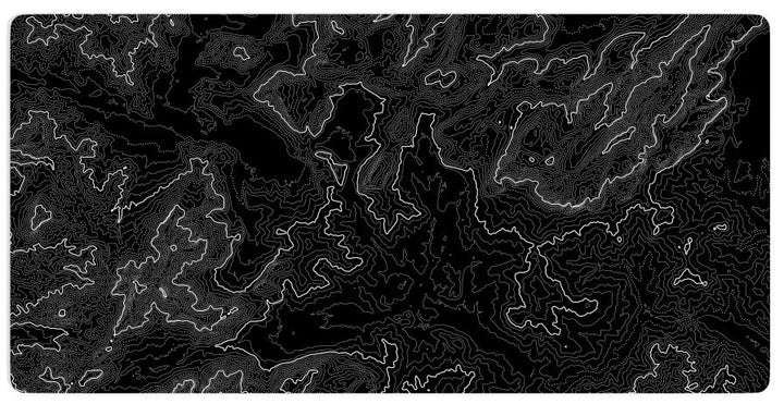 Topographic Black &amp; White Monochrome DESK PAD - Opal-mobilier de bureau casablanca