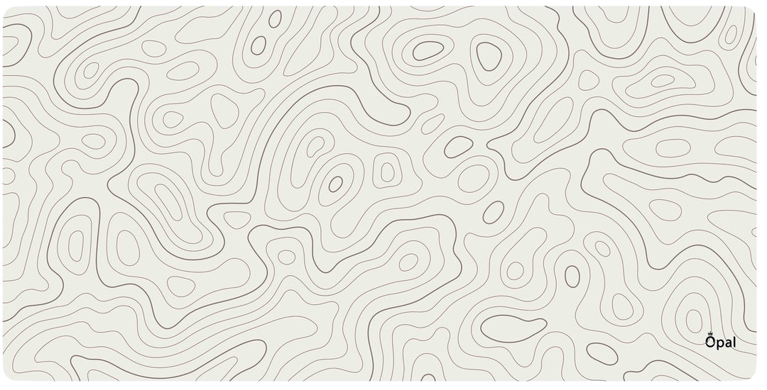 Topographic Dark Brown Shade lines with off white background DESK PAD - Opal-mobilier de bureau casablanca