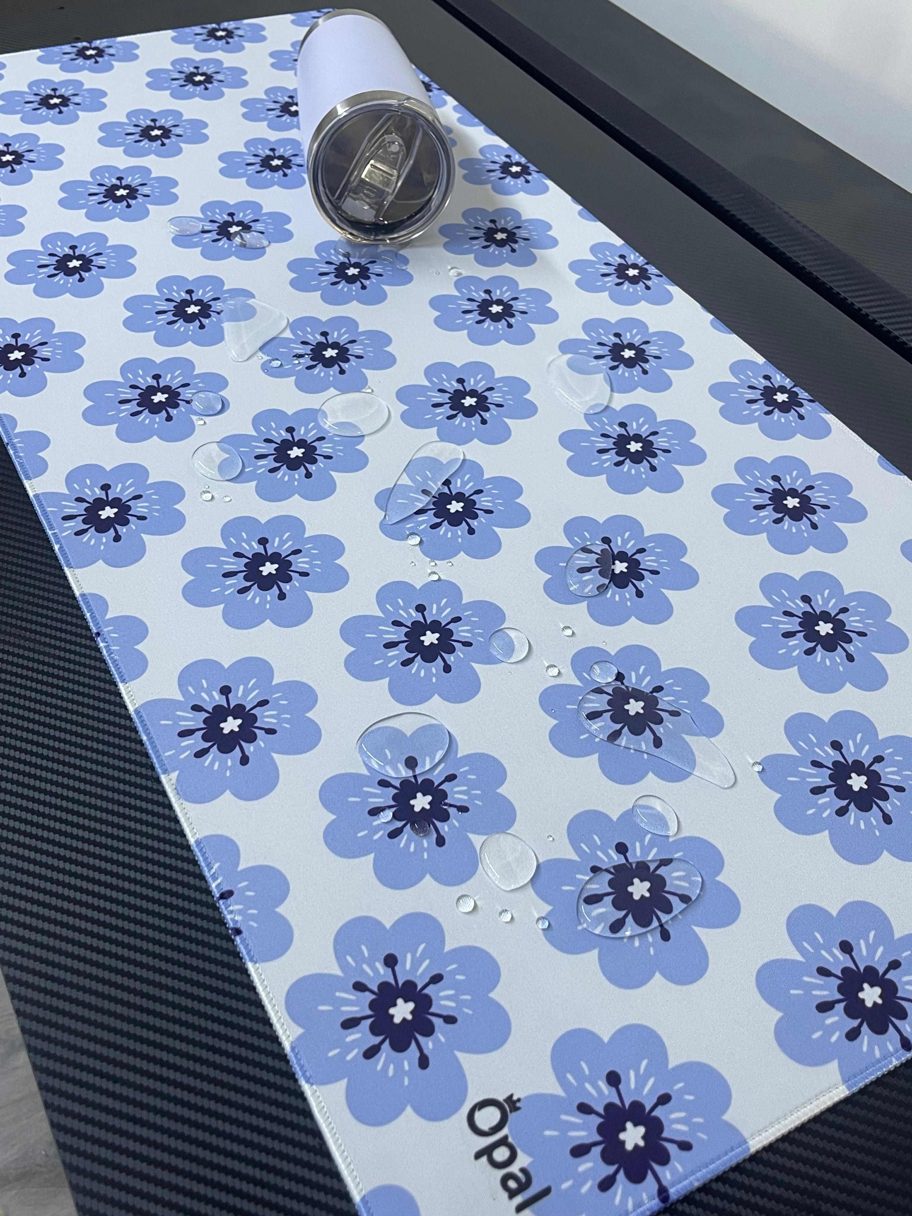 The blue flower DESK PAD XL -WATERPROOF 90x40 cm