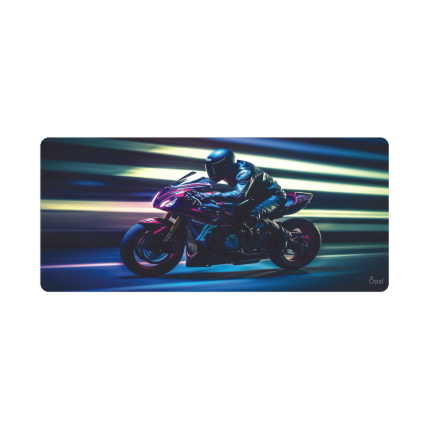 SKILLED RIDER ON HIGH-SPEED DESK PAD