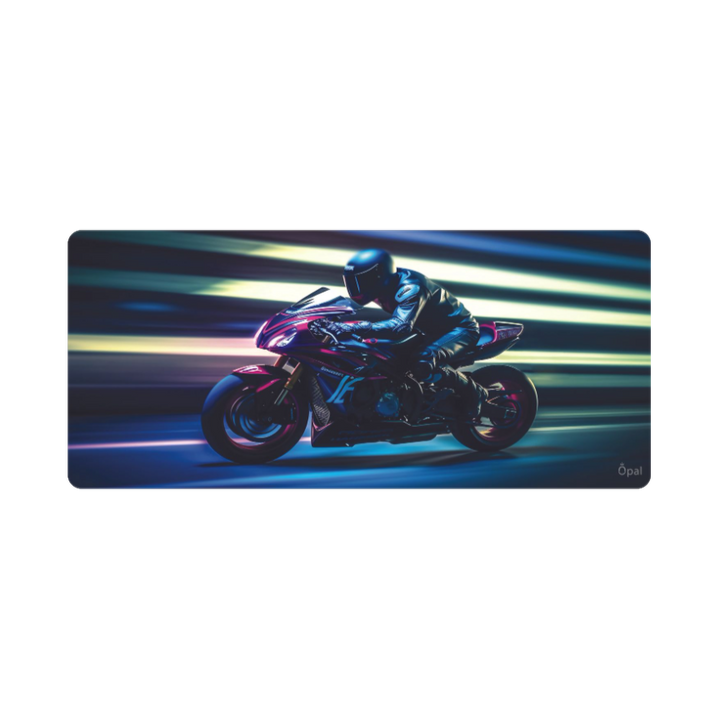 SKILLED RIDER ON HIGH-SPEED DESK PAD