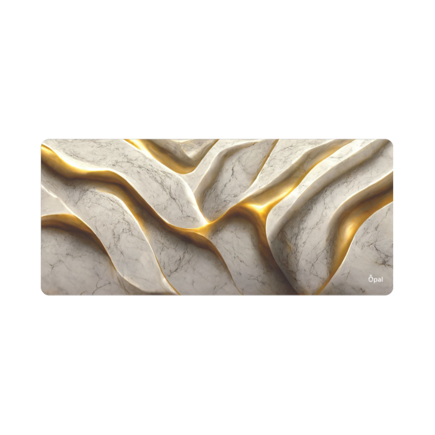 GOLD & GRAY MARBLE DESK PAD