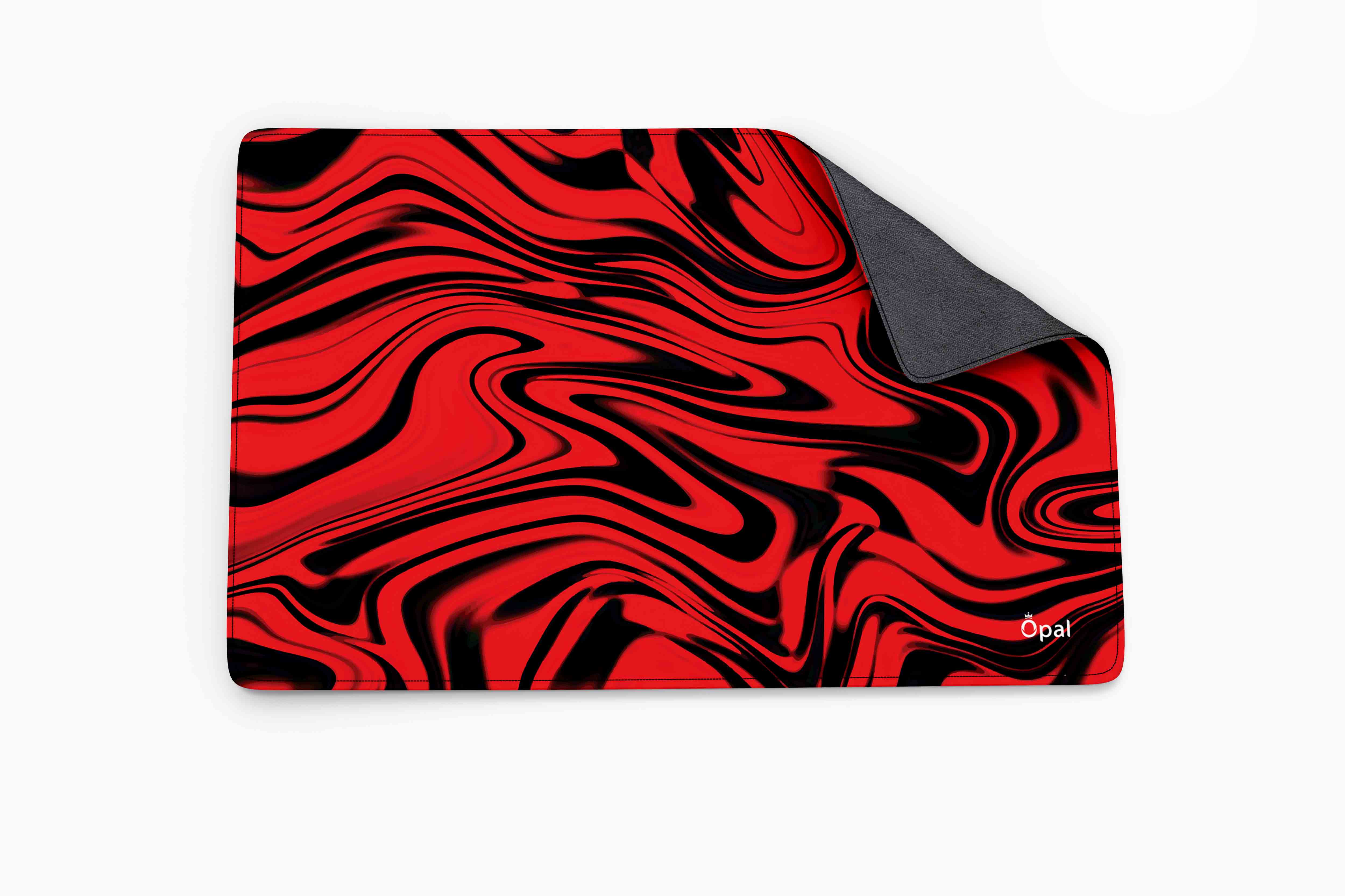 Red and Black Liquid marble  DESK PAD -WATERPROOF