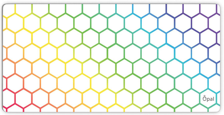 White BG - RGB hexagons DESK PAD