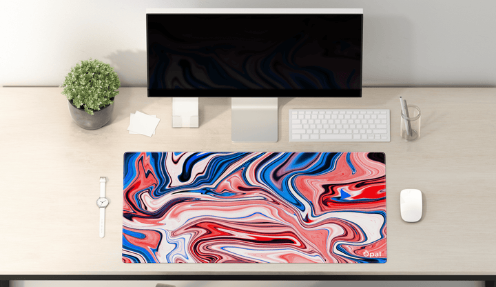 PINK & BLUE LIQUID DESK PAD