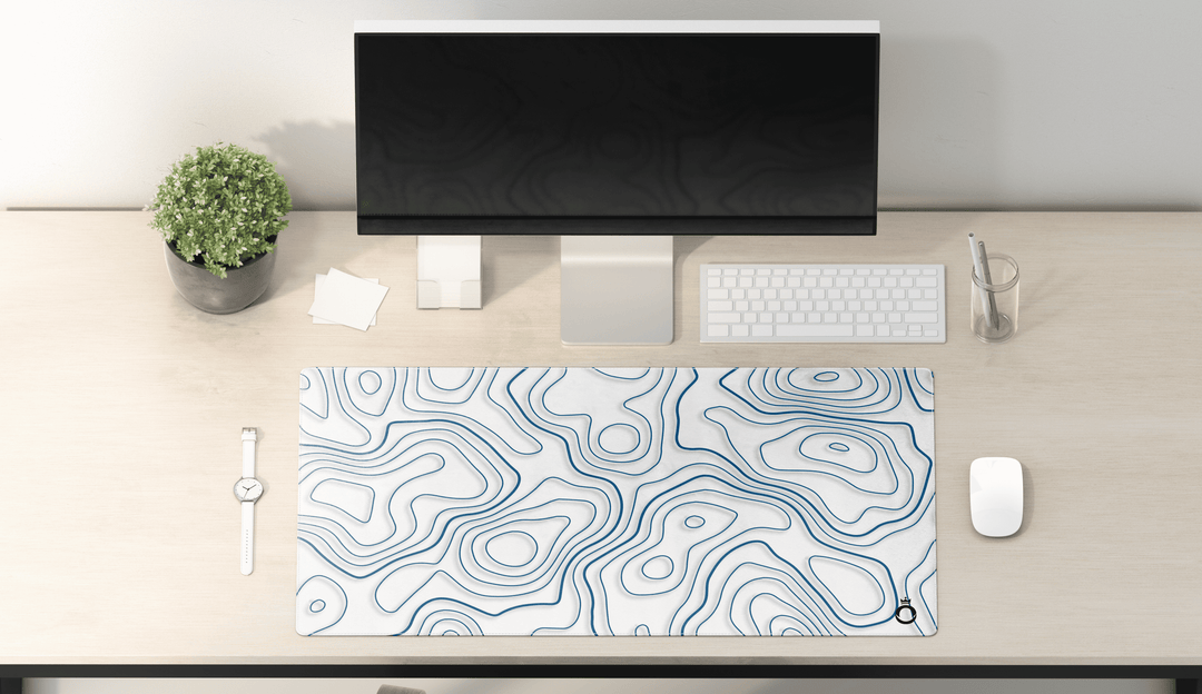 Blue Lines Topographic DESK PAD