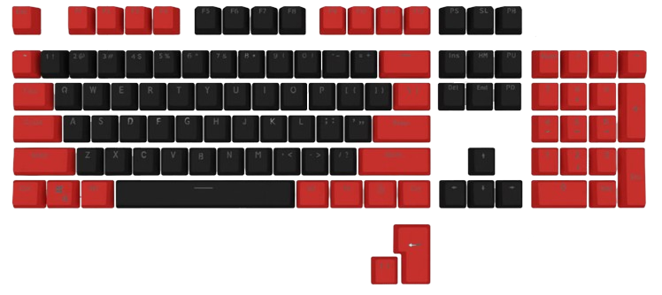 Red and Black PBT Keycaps