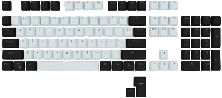 White and Black PBT Keycaps