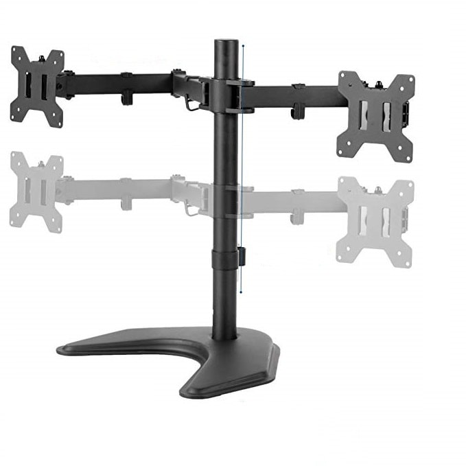 Desk mount for two monitors with base OPE-7