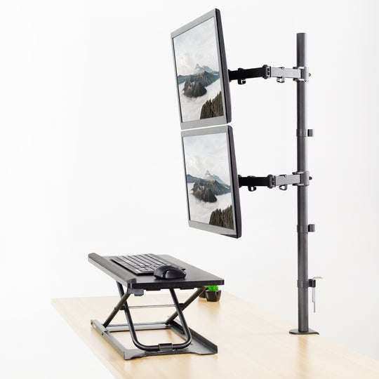 Support de bureau extra haut pour deux moniteurs verticaux OPE-73